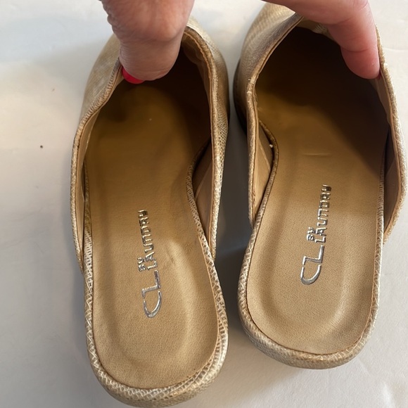 Chinese Laundry Coop women’s mules champagne gold shimmer small heel size 7.5 - Picture 5 of 14